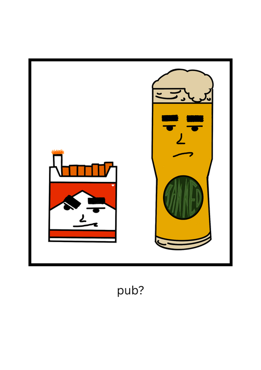 Pub?- Funny One Word British Greeting Card